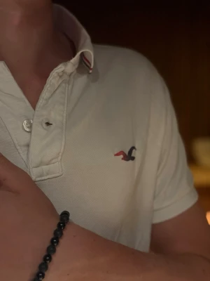 Hollister piké - Riktigt stilren piké från hollister som är perfekt för sen sommaren. Den klassiska fågeln på bröstet är i en riktigt snygg färg kombo som ger tröja en väldigt härlig look. 