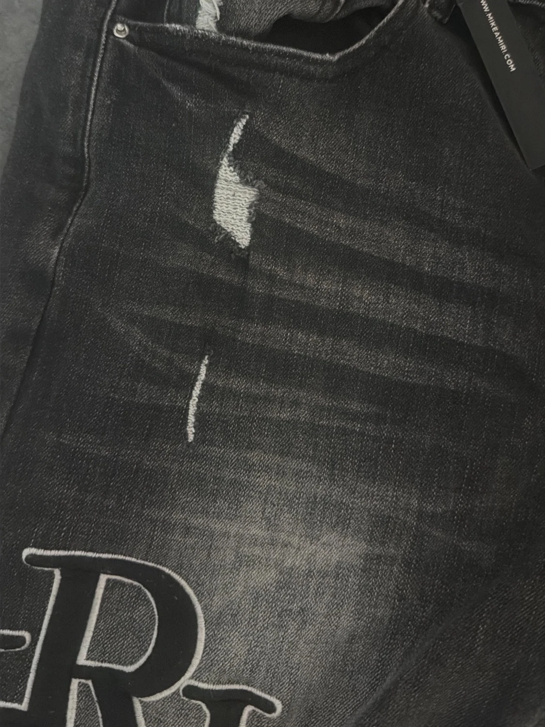 Svarta Amiri jeans med tryck - 4