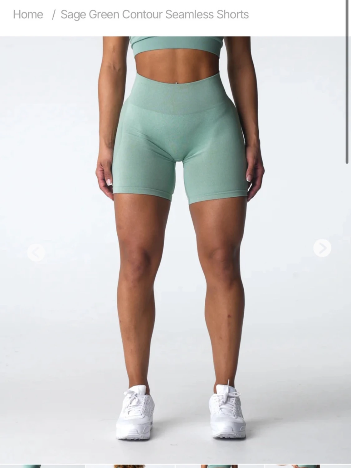 NVGTN Sage Green Contour Seamless Shorts - 1