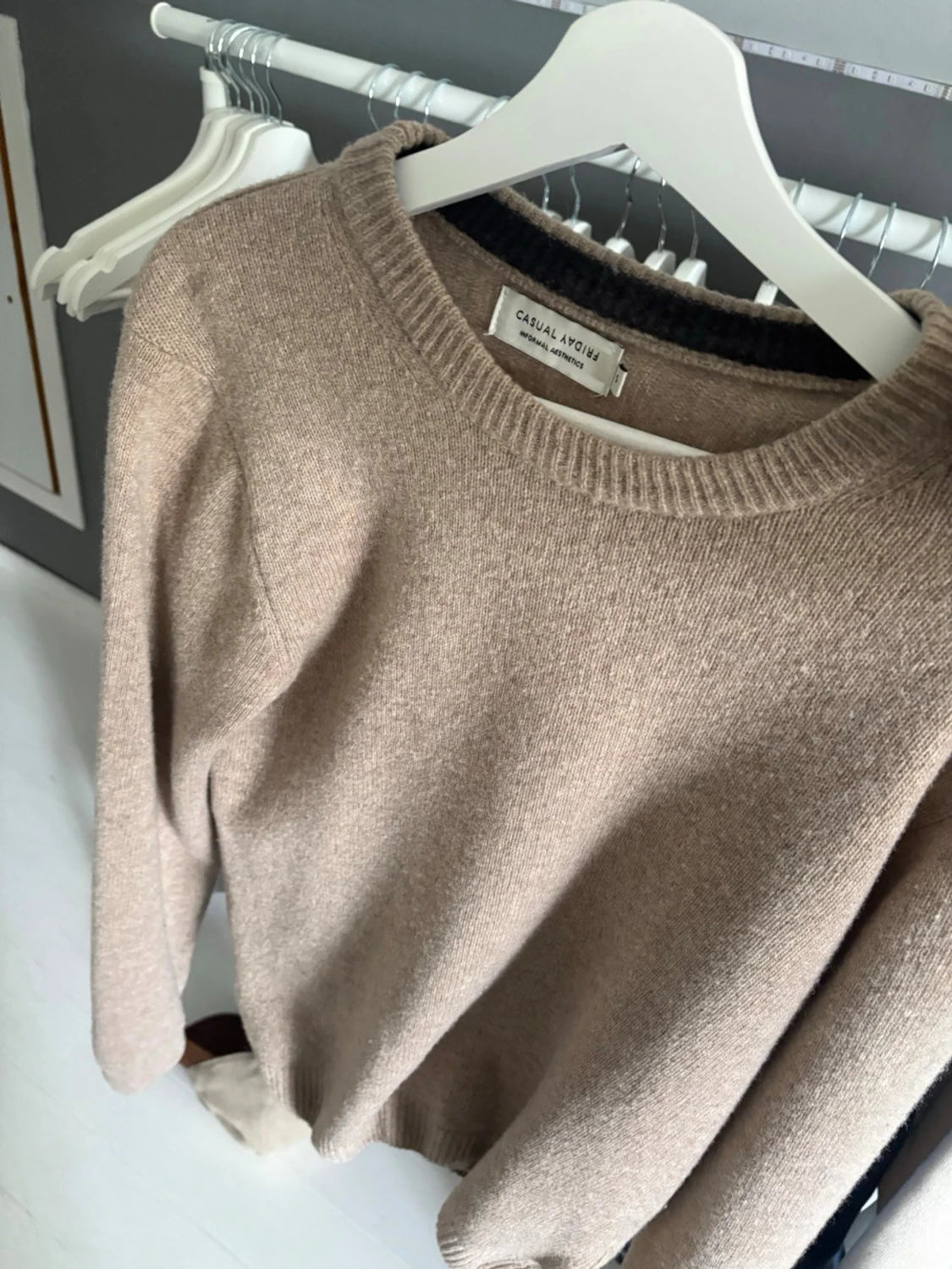 Causal friday Beige stickad tröja  - 2