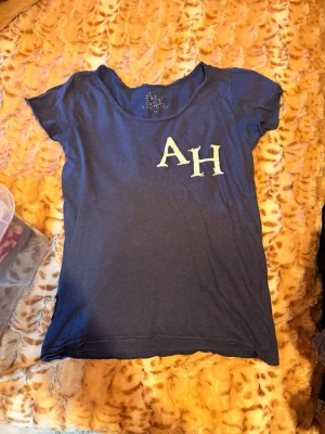 Blå t-shirt från Adrian Hammond - Snygg blå t-shirt från Adrian Hammond med trycket 'AH' på bröstet och stort logotryck på ryggen. T-shirten har rund hals och korta ärmar. Tillverkad i mjuk bomull, perfekt för en avslappnad stil.