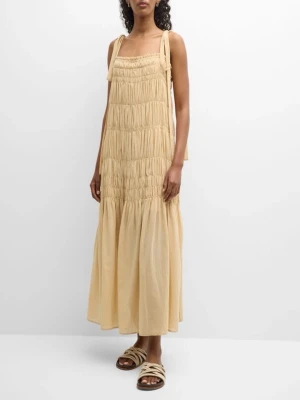  By Malene Birger  - Slutsåld klänning som inte säljs mer från Vyra Smocked Cotton-Voile Maxi Dress By By Malene Birger. Finns inte att köpa längre köpte för 4500 säljer för 2500