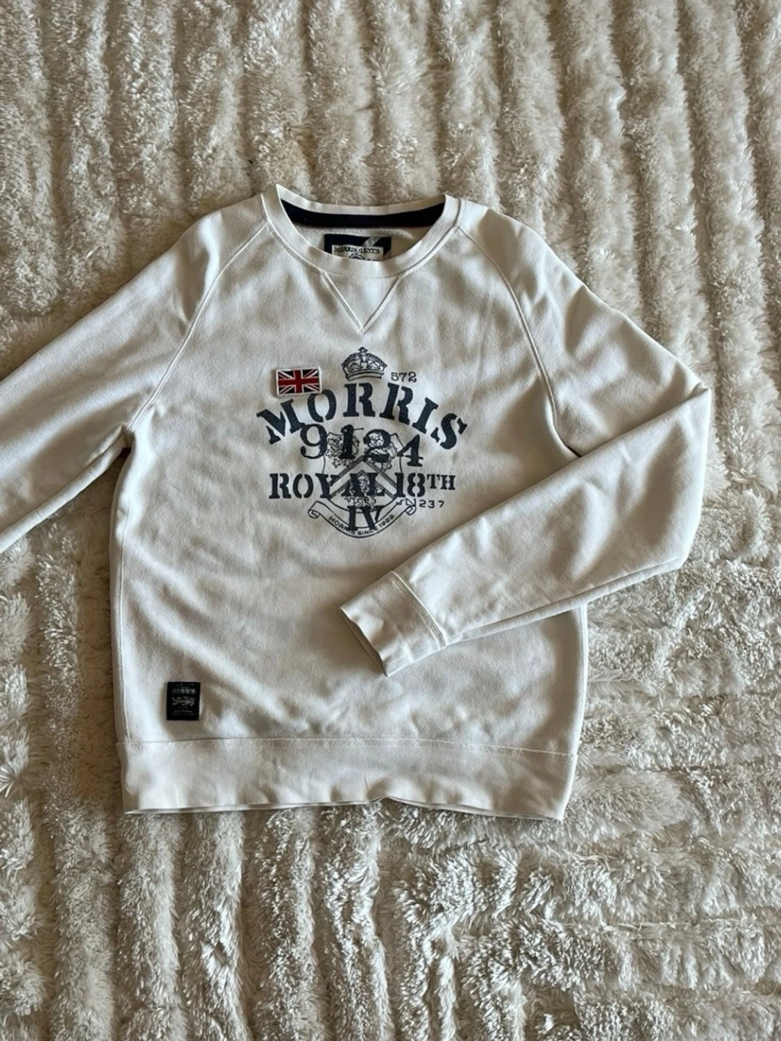 Morris sweatshirt med tryck i offwhite - stl M