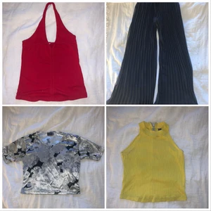 Klädpaket S - 35 objekt - Ett stort klädpaket med totalt 35 saker, tröjor, byxor, ett par skor och en hatt. Buda gärna eller köp enskilda sakerna på min profil.