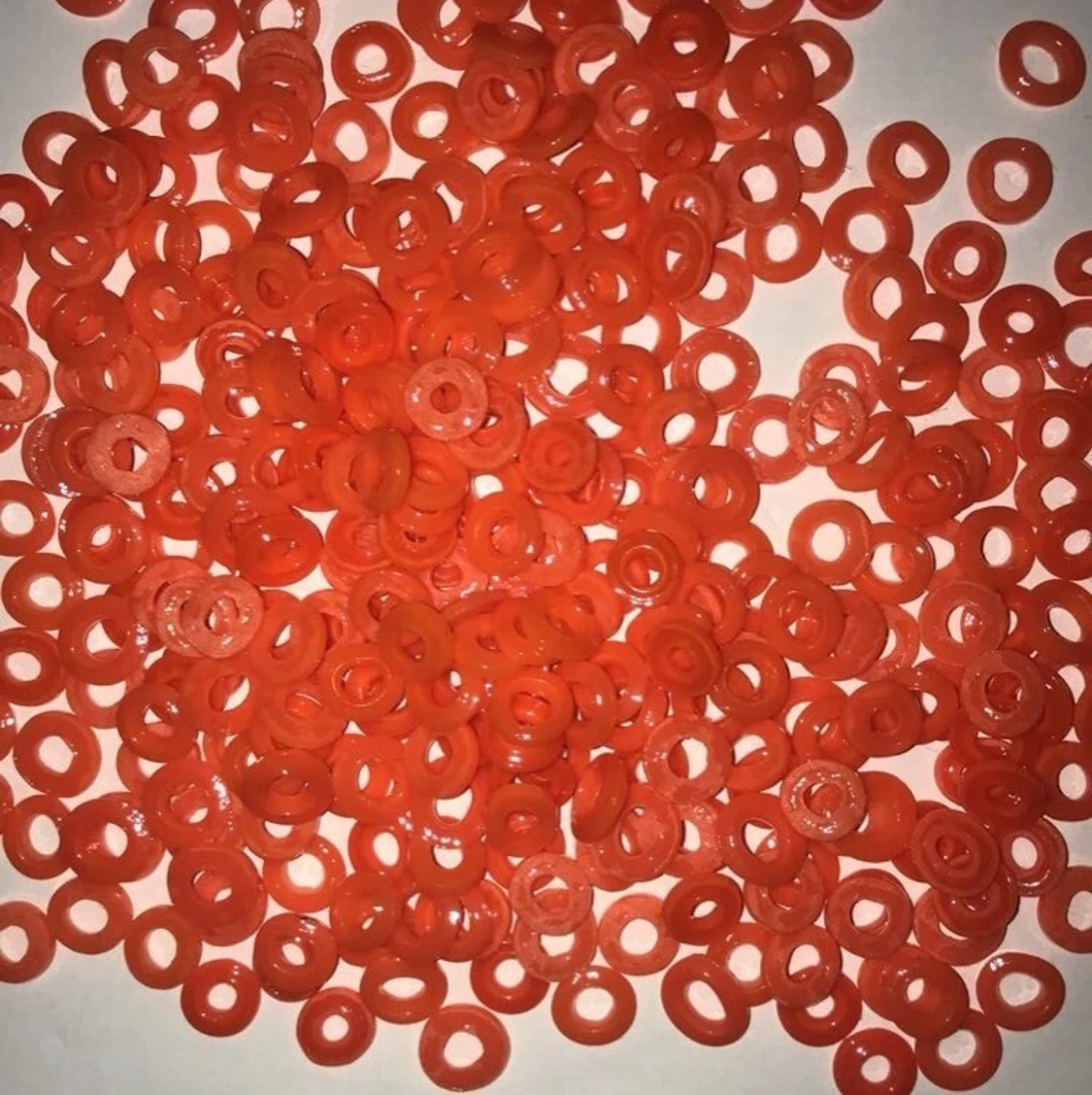Melted beads, orange