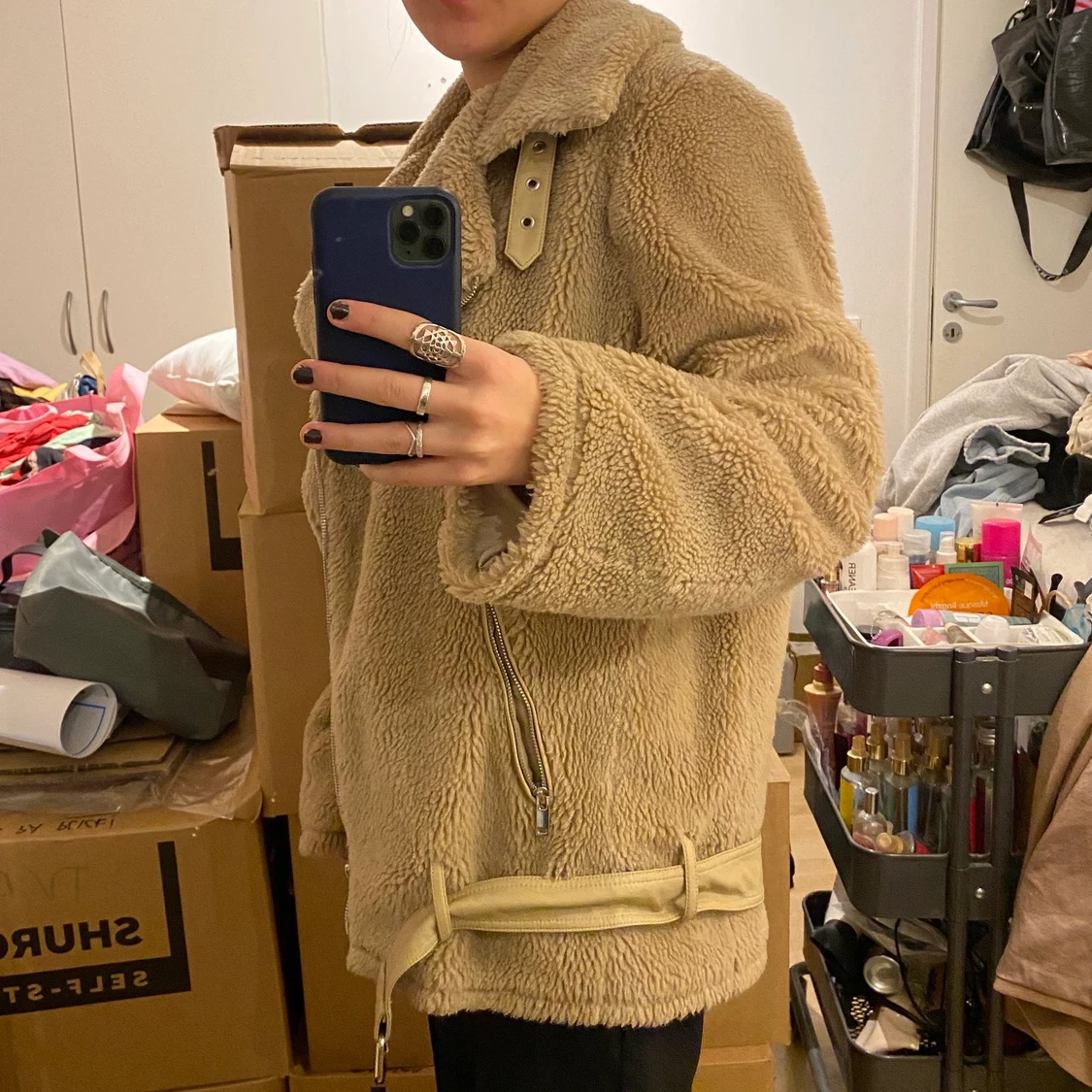 Biker-pälsjacka strl. M!