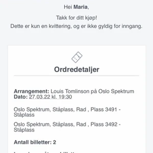 Louis Tomlinson biljetter  - biljetter till Louis tomlinson i oslo spektrum över. Datum 27 mars 2022, 2 st ståbiljetter för 800kr❤️ blev lite hinder så därför kan vi inte åka! vill bli av med dom så snabbt som möjligt så om du är intresserad så kan priset diskuteras❤️