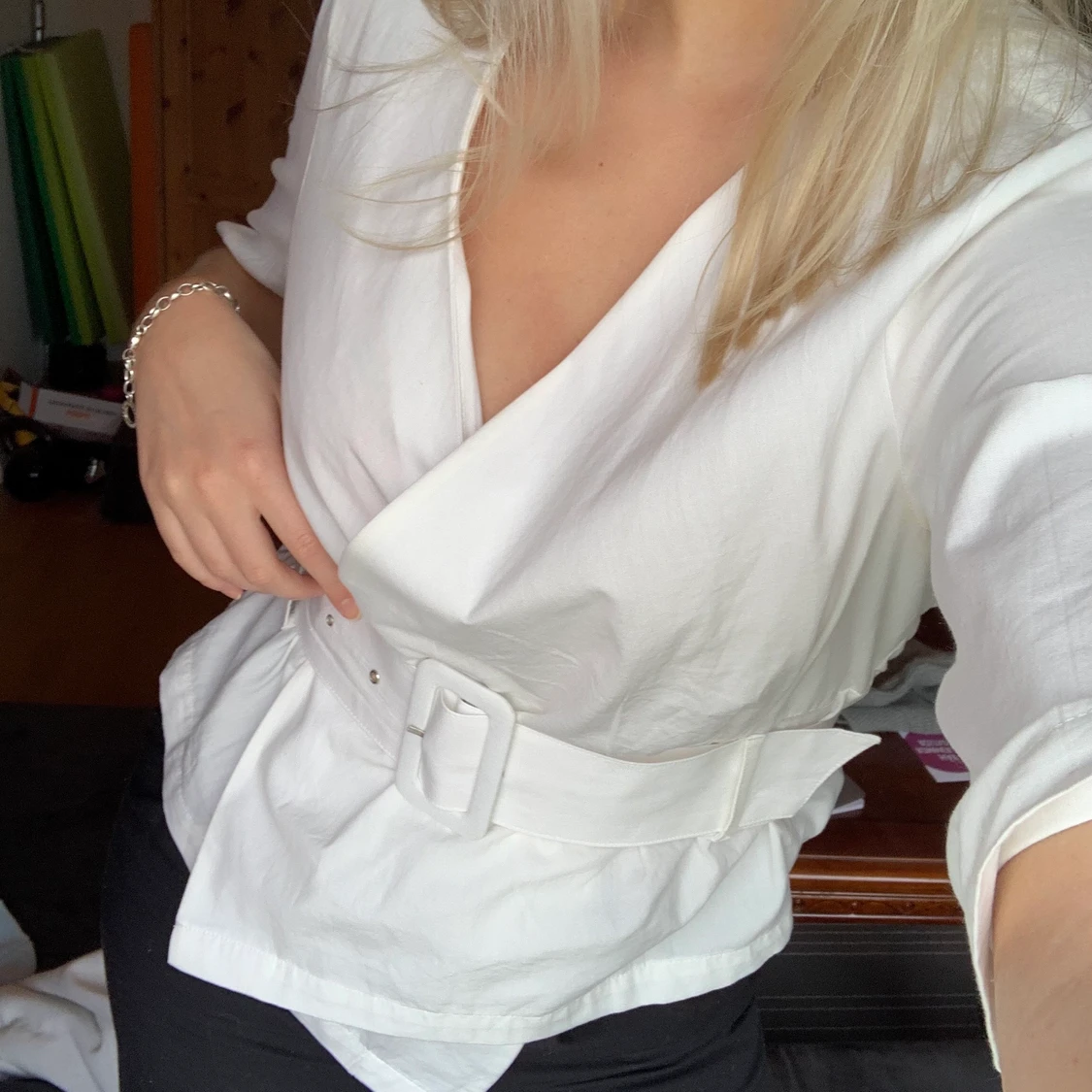 Vit blus från Nakd stl S - 90