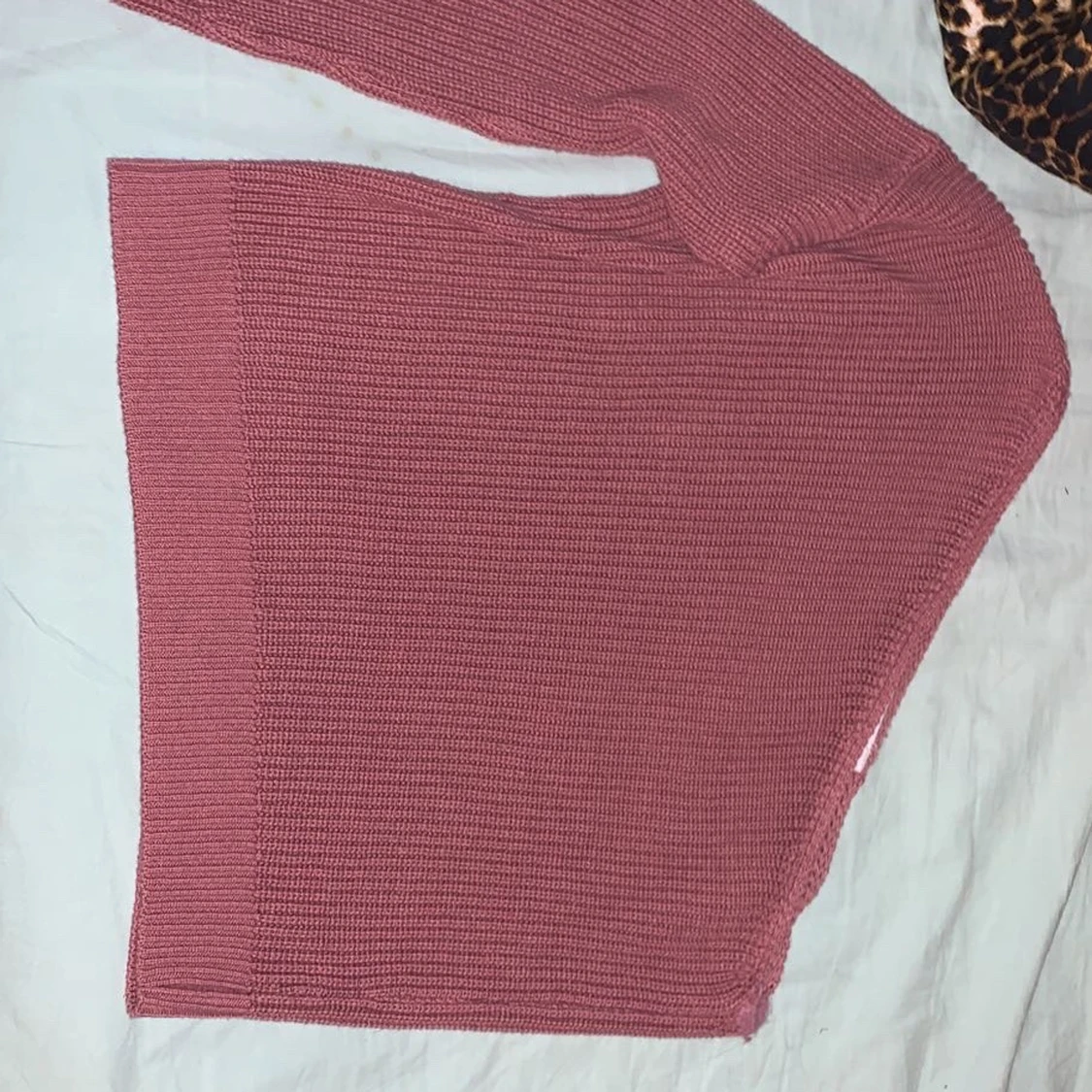 Enarmad rosa stickad tröja - 90