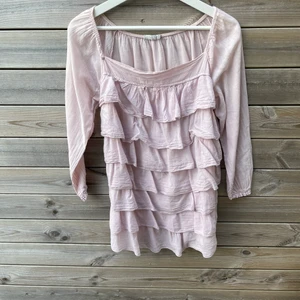 Gammeldagsrosa blus  - Gammeldagsrosa volangblus, passar S/M 