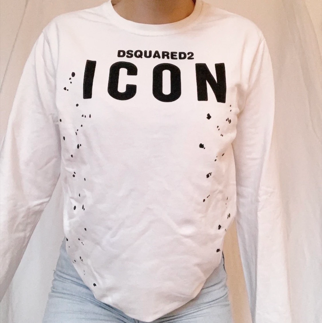 Vit Icon Dsquared2 tröja strl L