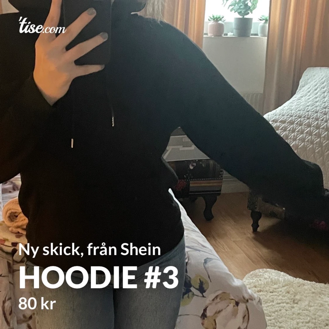 Svart nyskick hoodie