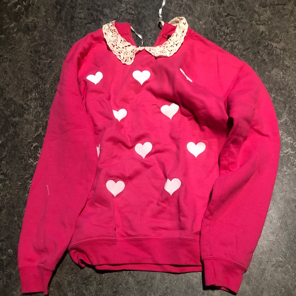 Rosa hjärtan tröja xs