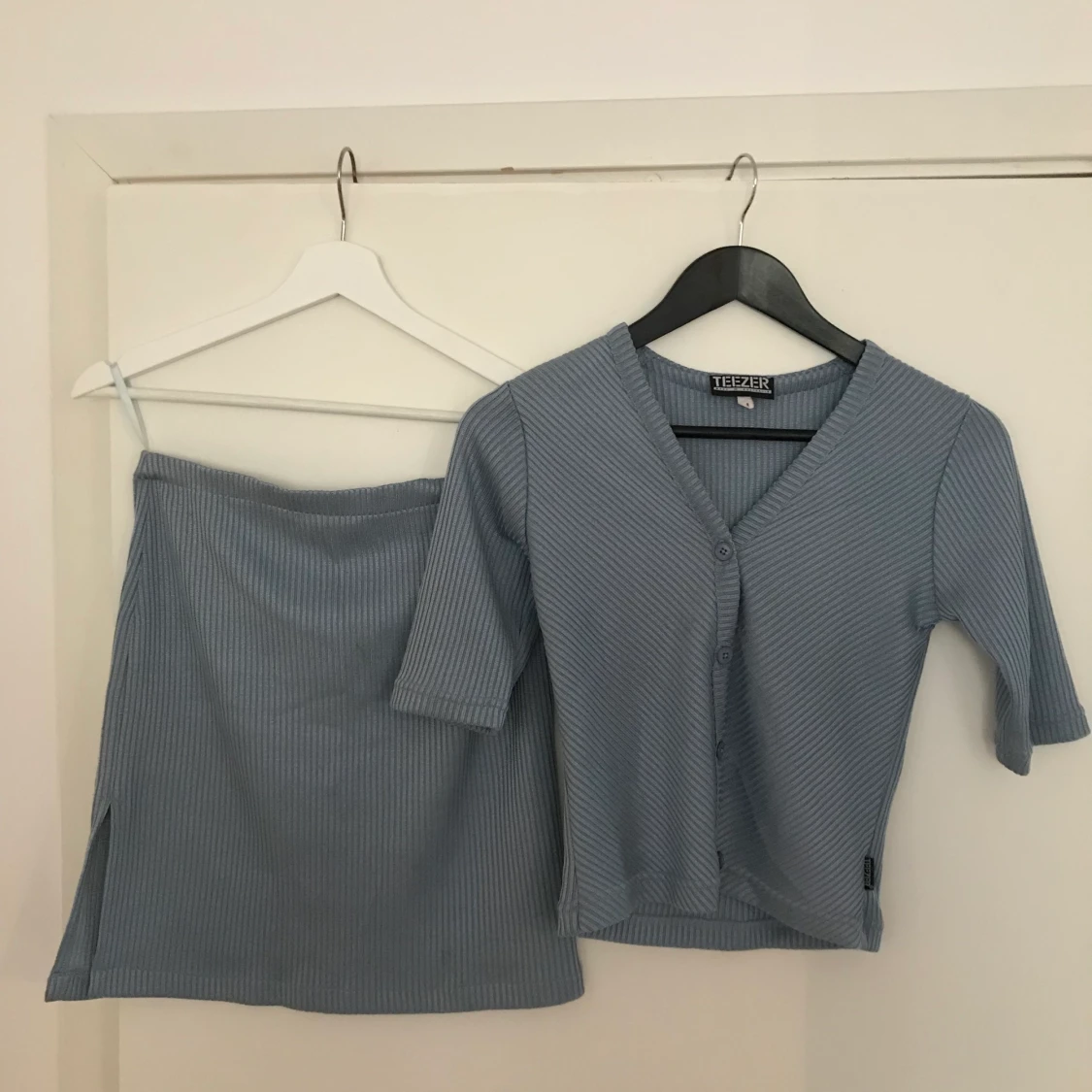 Blått party-set kjol och topp