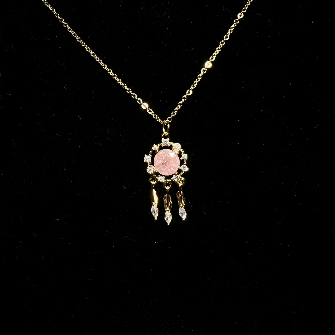 Halsband, drömfångare - rosa