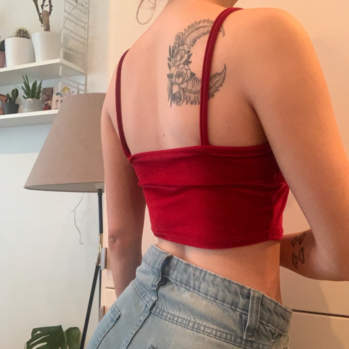 Rött velvet linne - 90