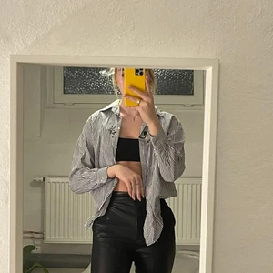 Skjorta  - Vit och blå randig skjorta med en and på 