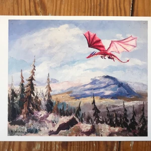 Drake art print - Orginalet är en tavla köpt på second hand. Jag har målat dit draken. Detta är prints av orginalet på tjockt matt papper. A4: 190kr A5: 100kr 