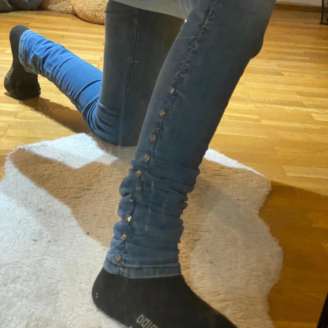 Blå jeans strl 36/38 - 91