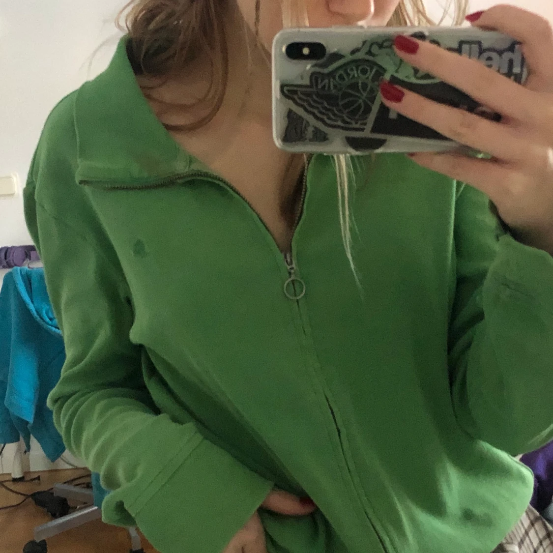 Grön vintage ziptröja