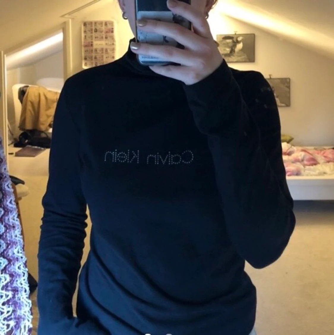 Calvin Klein Y2k logo polo tröja  - 90