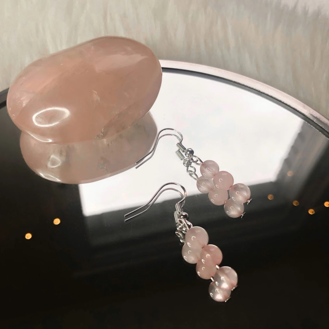 Örhängen Rosenkvarts 