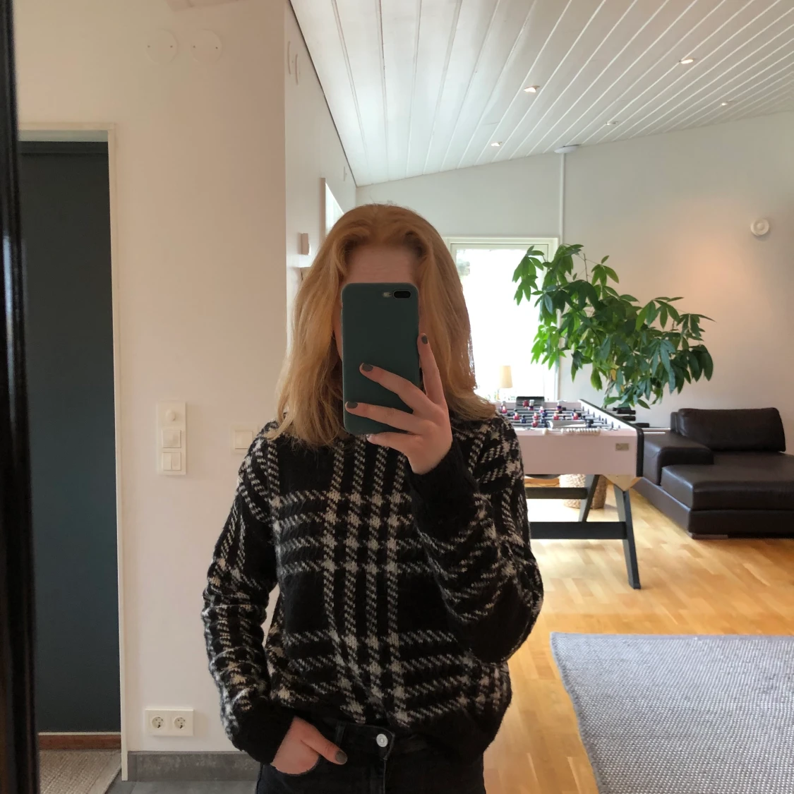 🤍🖤Svart vit stickad tröja🖤🤍