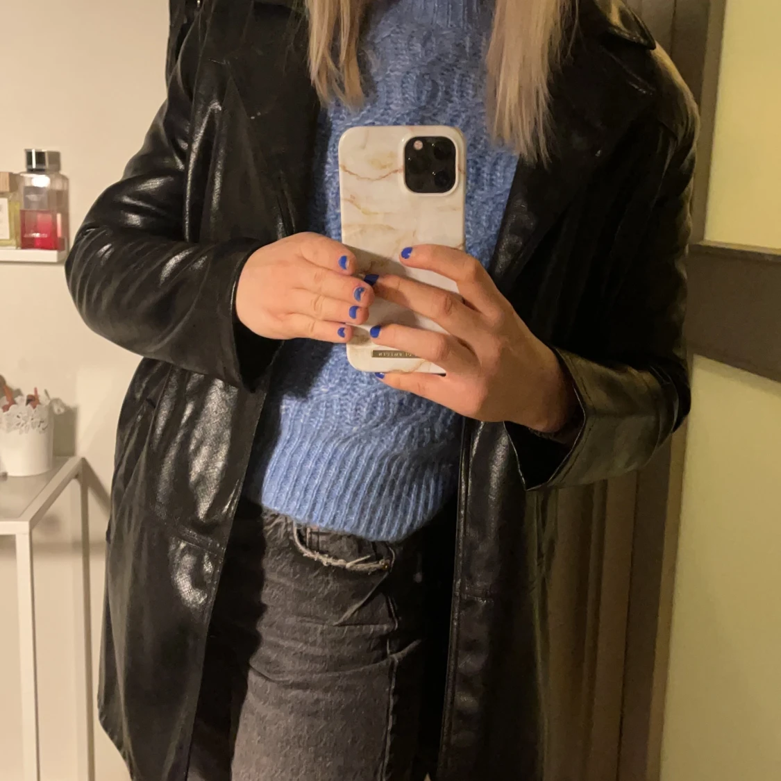 Skit snygg skinn jacka - 91