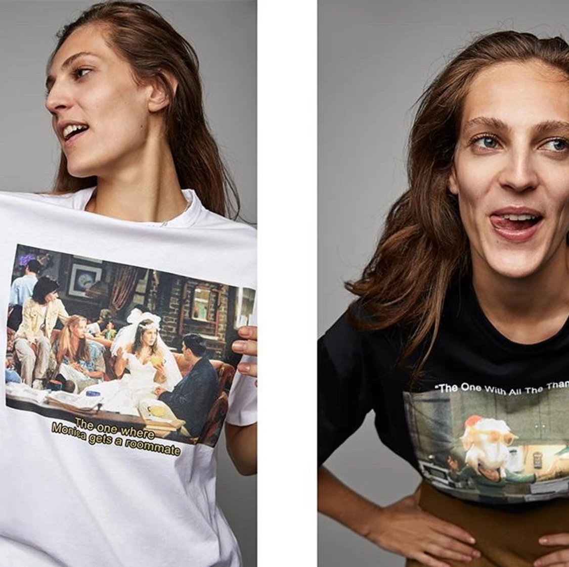 ZARA Friends t-shirt svart & vit