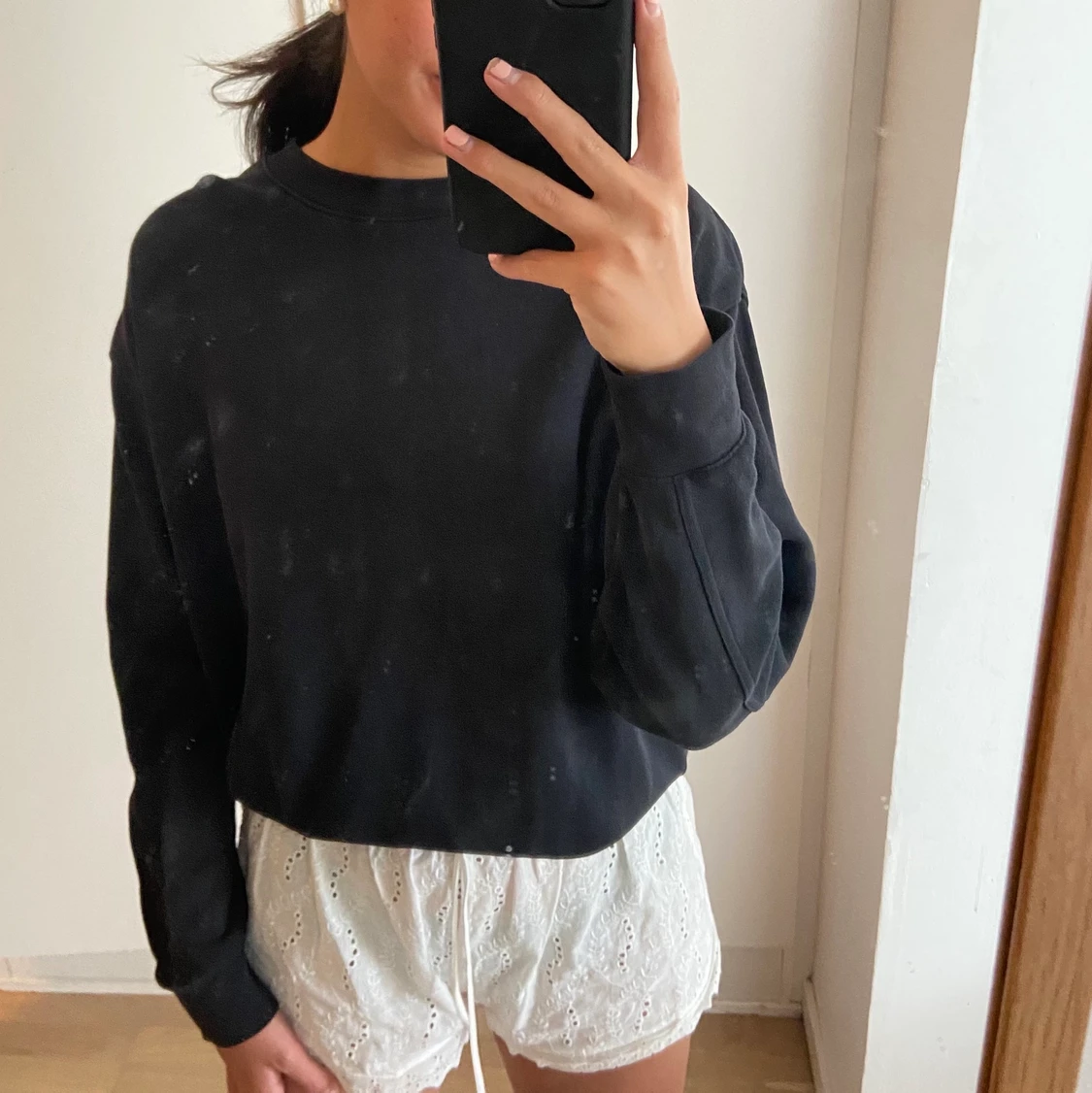 Svart sweatshirt - 90