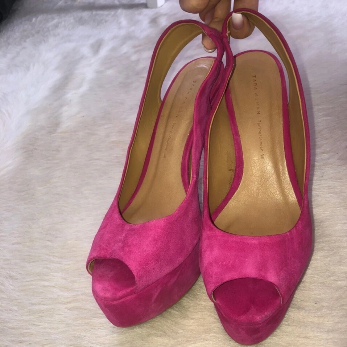 Zara klackar i Hot Pink Suede - 90