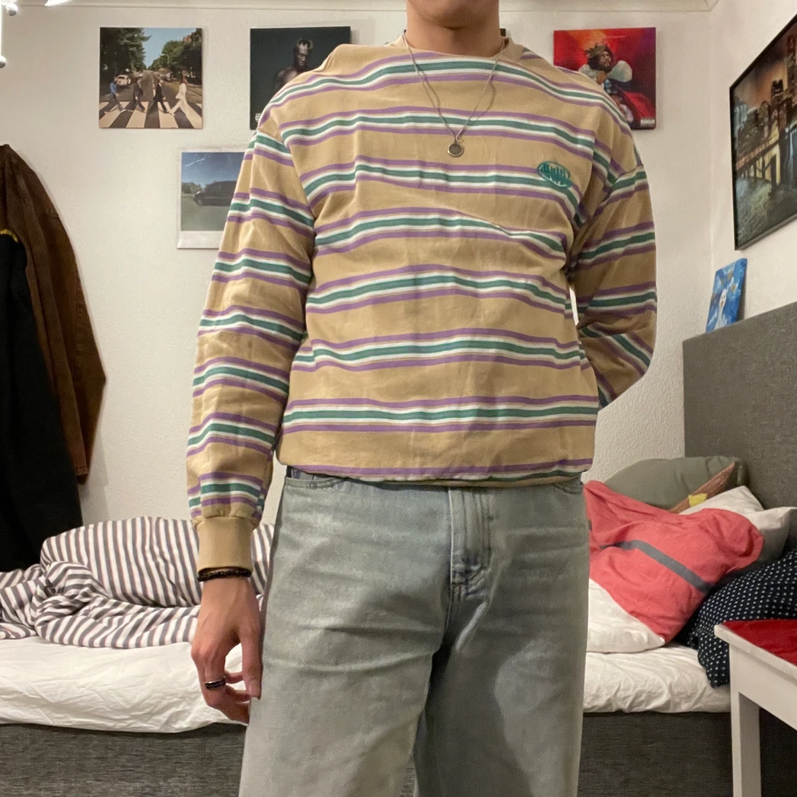 Randig beige tröja junkyard  - 90