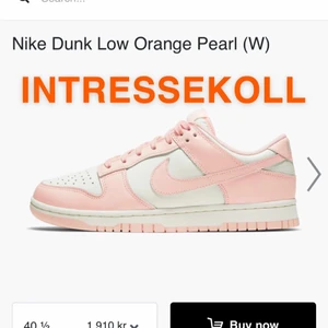 INTRESSEKOLL!!Nike dunk low orange pearl - Vann dessa skorna i en tävling på instragram, fick inte välja storlek därför säljer jag dem, helt nyskick ligger kvar i sin låda! Skriv gärna till mig om intresse finns