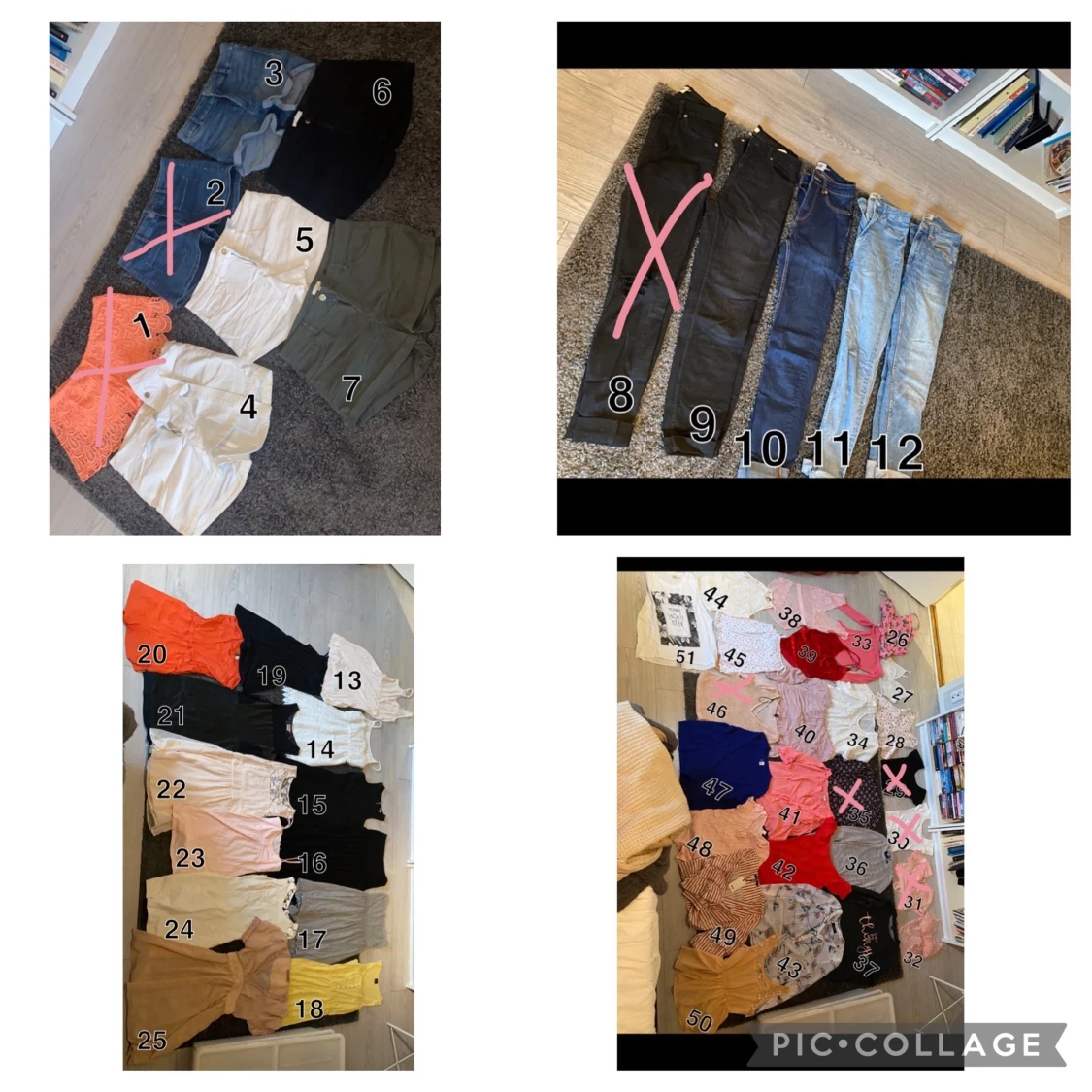 Shorts/jeans/klänningar/toppar/blusar xs