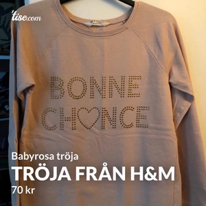 Rosa H&M tröja - En söt babyrosa tröja i bra skick.Är helt fin utan några skador,använd max 2 gånger. Är i storlek S,XS💗