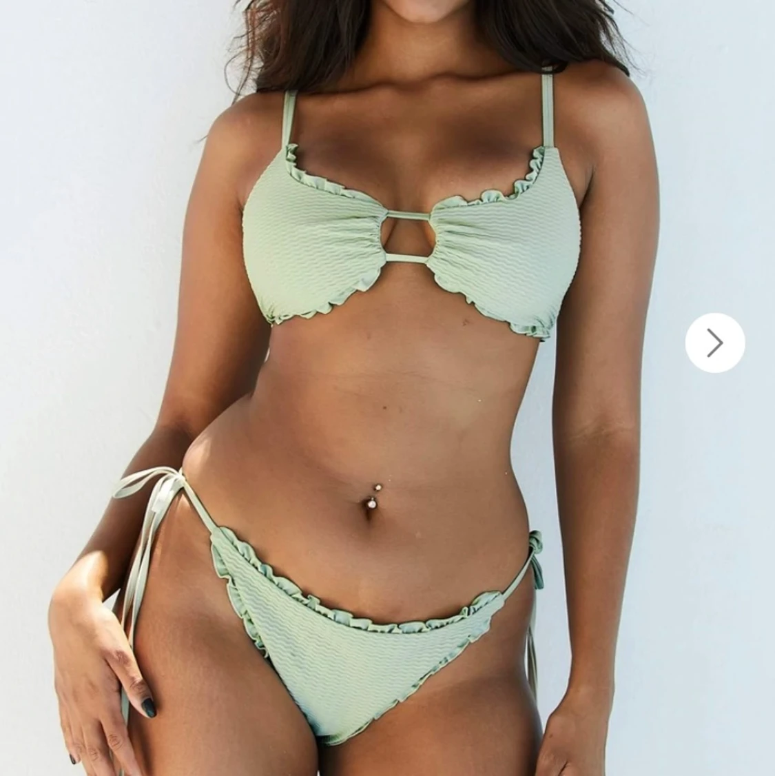Hawaii Textured Bikini Set - Olivgrön 