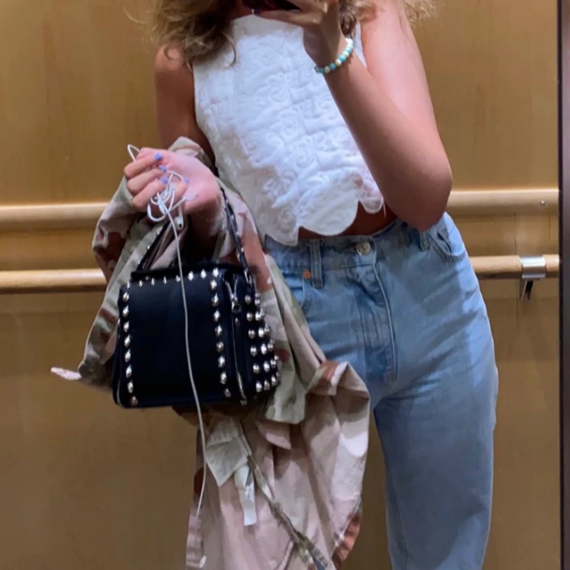 Ljusblåa högmidjade jeans - 91