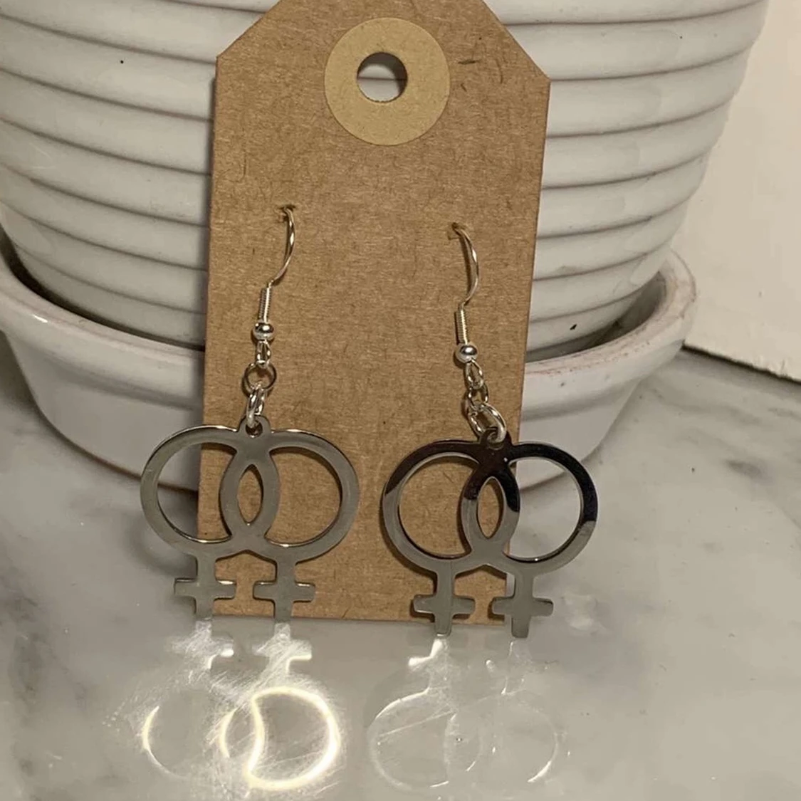 Silver örhängen dubbelvenus