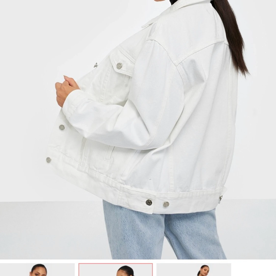 Vit oversized jeans jacka  - 90