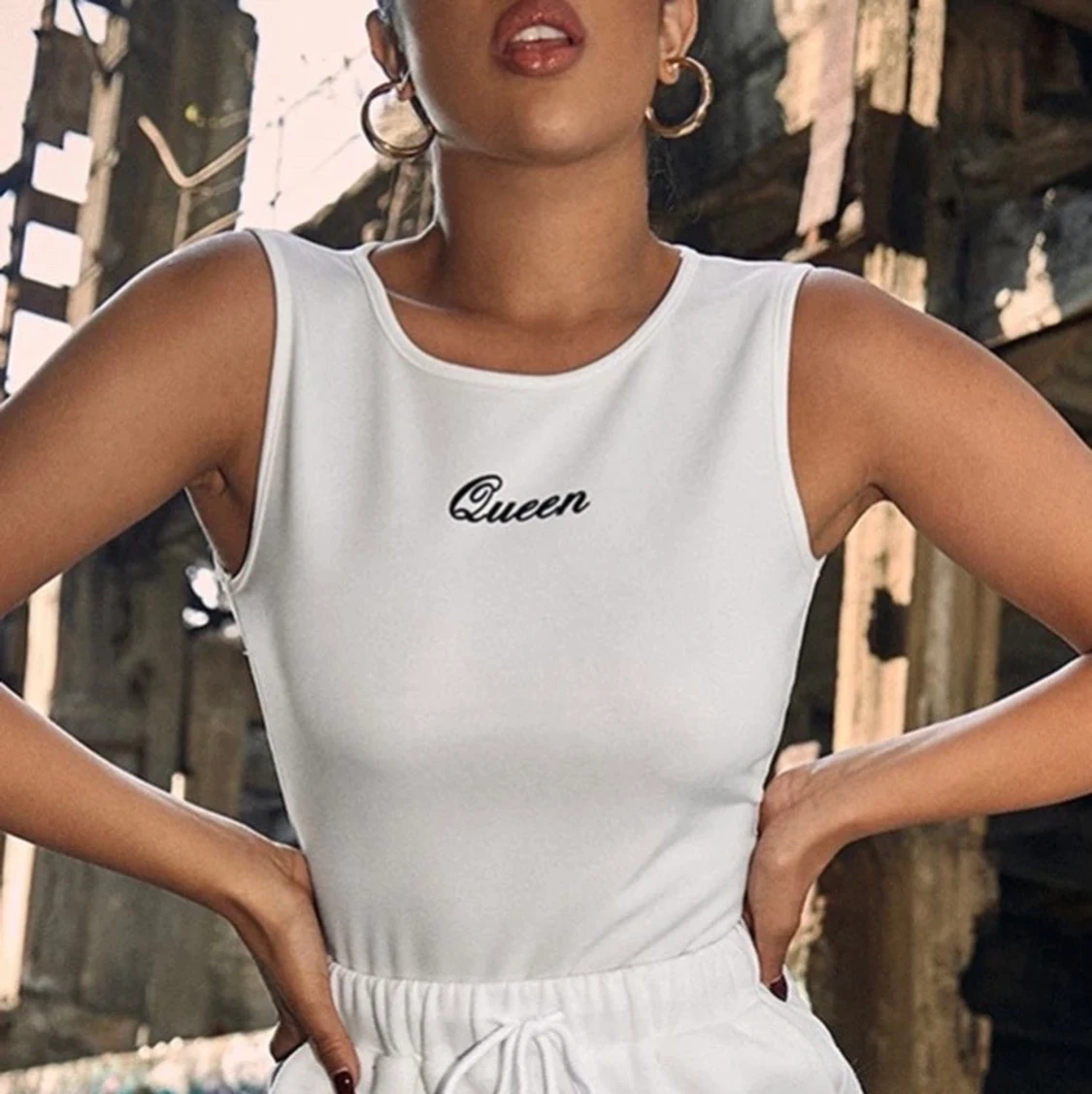 Topp med tryckt ”Queen” 💕