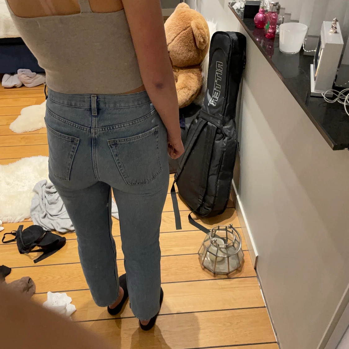 Stickat linne med sömmar  - 90