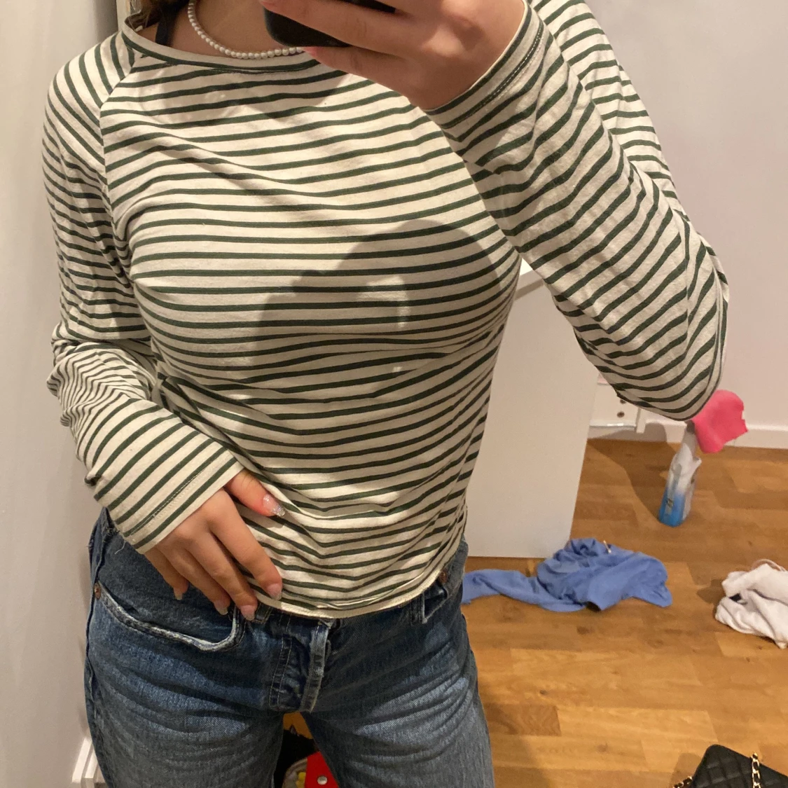 Randig långärmad tröja