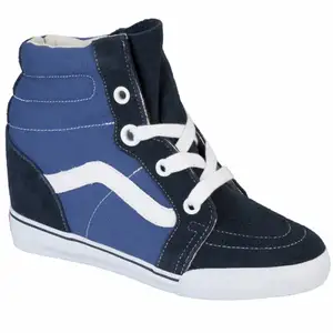 leather vans Sk8 Hi hidden wedge blue hightops. only worn a few times, basiclly in new condition. size is 37 but also fits well on 36