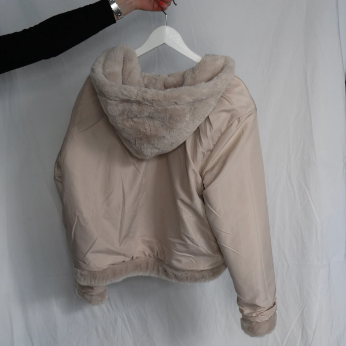 Vändbar teddy jacka - 90