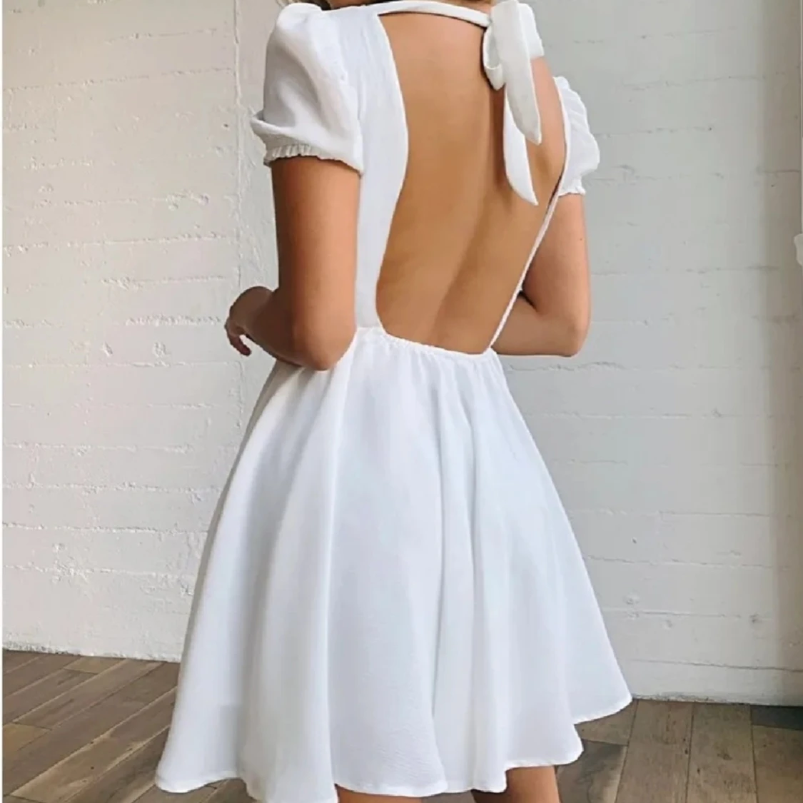 Vit klänning, strl S - 90