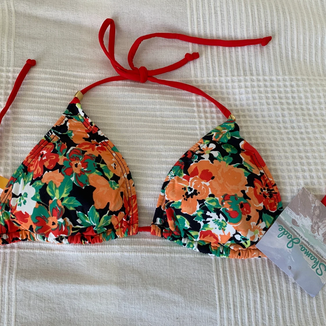 Blommig bikiniöverdel stl XS/S