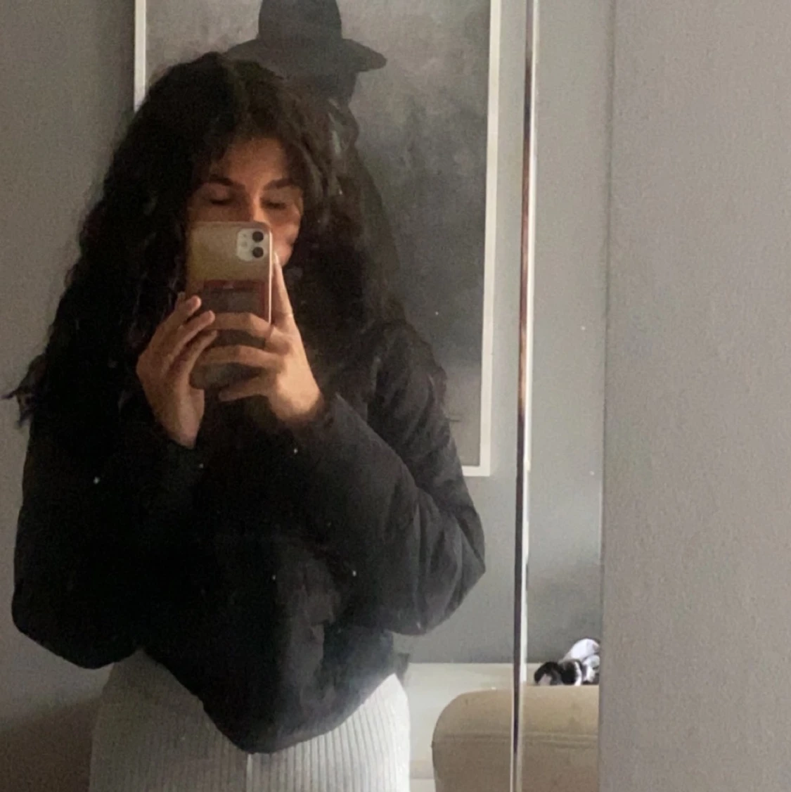 Vanlig svart kroppad jacka för vintern  - 90