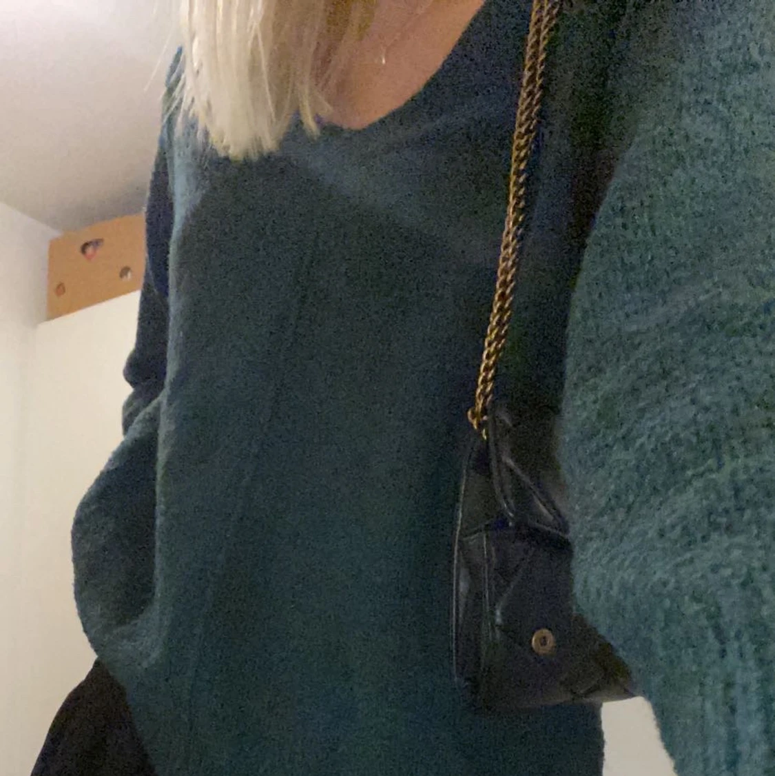 Grön stickad tröja - 90