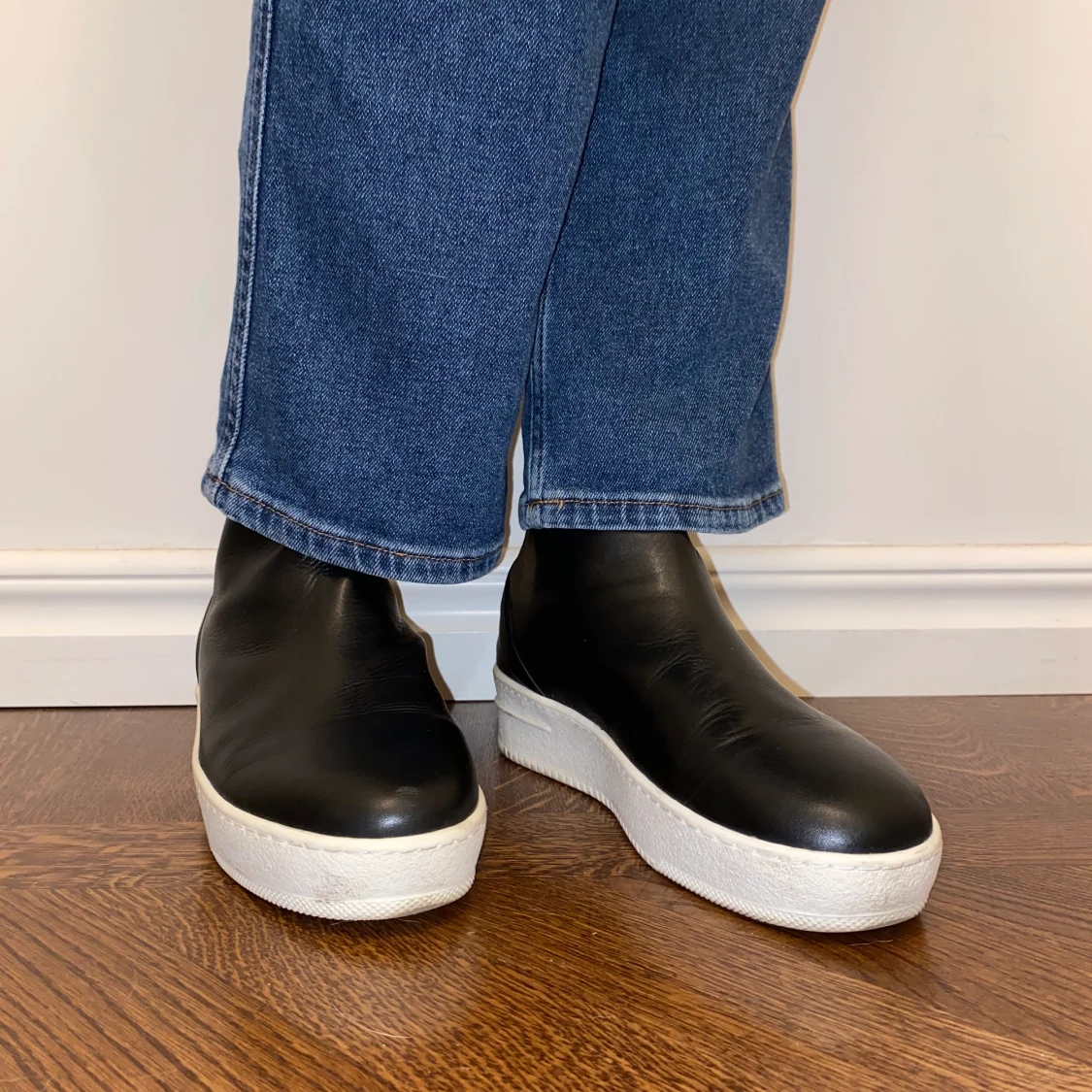 Läder sneaker stövlar 