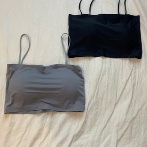 Linne - Säljer dessa ish träningstoppar i svart och grått. Har padding och är i strl S. Skriv om du har ett bud samt vilket linne du budar på eller om du har någon fråga💕💕